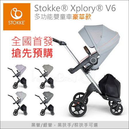 ✿蟲寶寶✿【挪威Stokke】時尚全能 豪華高景觀 嬰兒手推車 Xplory V6 豪華款 - 櫻花粉座椅