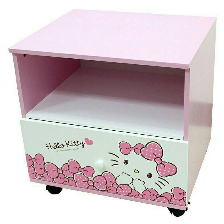 【震撼精品百貨】Hello Kitty 凱蒂貓 三麗鷗 KITTY臺灣授權 單抽滾輪收納櫃-粉#38871 震撼日式精品百貨