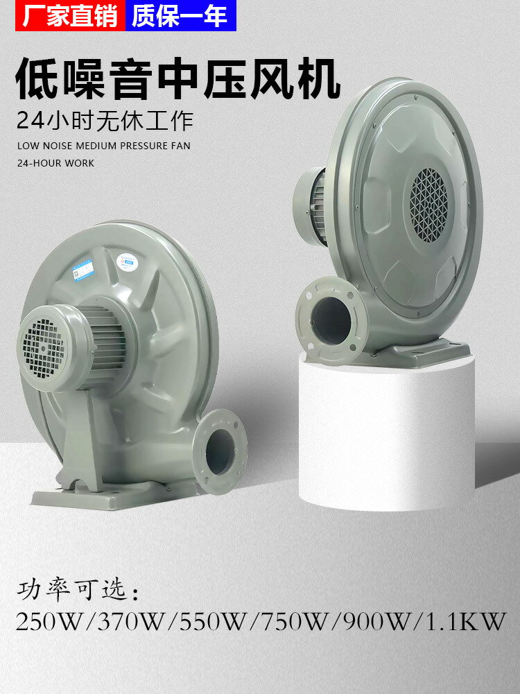 {最低價 公司貨}中壓風機家用爐灶鍋爐電動鼓風機220v強力大功率強力吹風900W工業