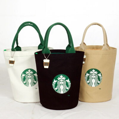 與日本星巴克同步 手提雙層帆布 圓筒包-黑&白 可放A4單本雜誌*(附:星巴克吊牌*)外貿廠單特惠銷售.*vivi shop*