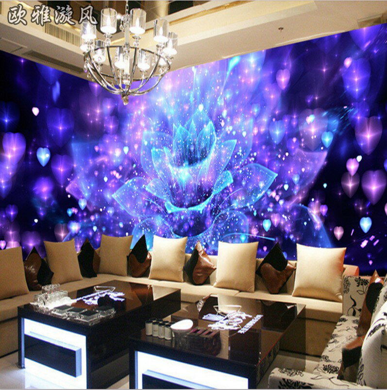 花朵墻紙3d立體墻布酒店KTV酒吧會所包廂主題房間桌布背景墻紙