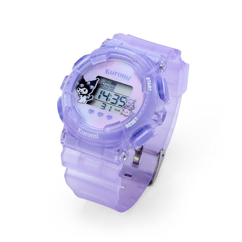 真愛日本 預購 庫洛米 黑美 透明錶帶 電子錶 數字錶 手錶 錶 夜光 計時 無防水 JD51