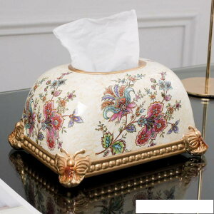 面紙收納盒 歐式客廳茶幾簡約抽紙盒家用美式輕奢陶瓷面包紙巾盒裝飾品餐巾盒