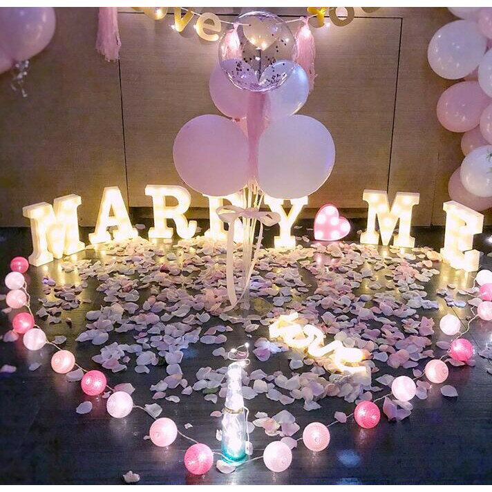 七夕后備箱求婚布置創意用品浪漫成人驚喜房間表白裝飾道具字母燈ATF