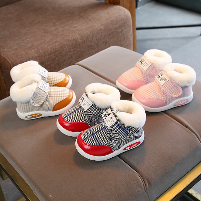 冬季嬰兒軟底防滑學步鞋0-1-2歲寶寶鞋子加絨男女兒童棉鞋雪地靴
