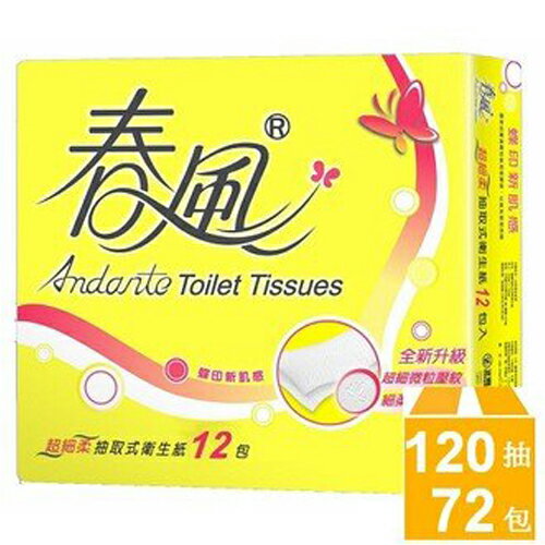 【史代新文具】春風 114200 抽取式衛生紙 (120抽x12包x6串/箱)