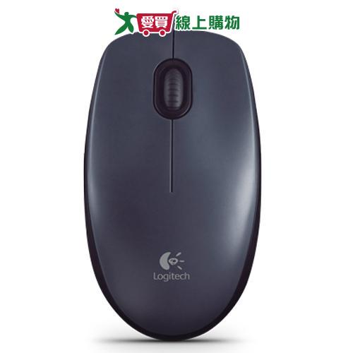 Logitech羅技 USB有線光學滑鼠M90-黑灰【愛買】【Cube卡+APP下單最高10%回饋】