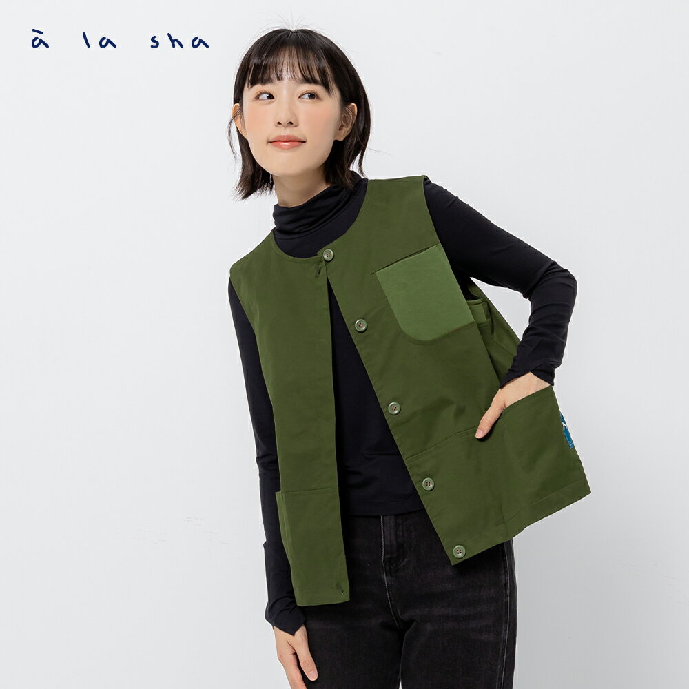 a la sha 個性拼接阿財背心