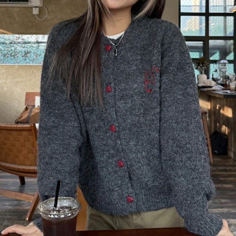 【巴黎精品】現貨+預購 法式針織外套寬鬆上衣針織衫毛衣大碼百搭休閒女裝-復古慵懶鈕扣女外套2色a1lg37