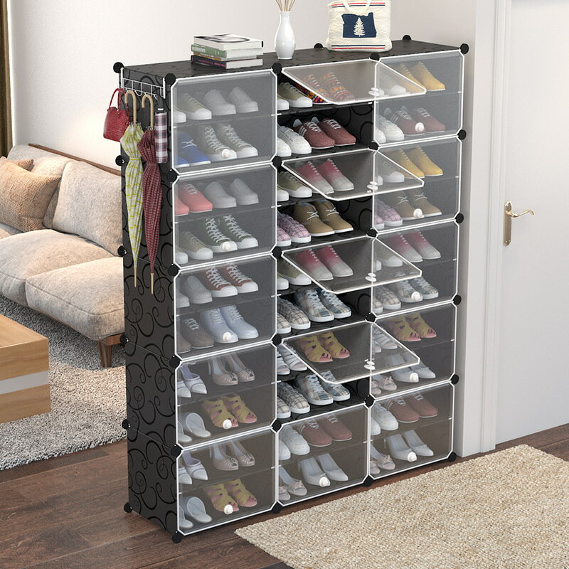 簡易鞋架組裝鞋柜塑料收納架防塵門口家用多功能置物架經濟型收納
