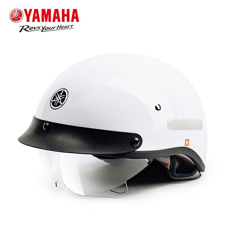 雅馬哈電動車頭盔3C認證男女輕便摩托車半盔透氣安全帽防曬瓢盔