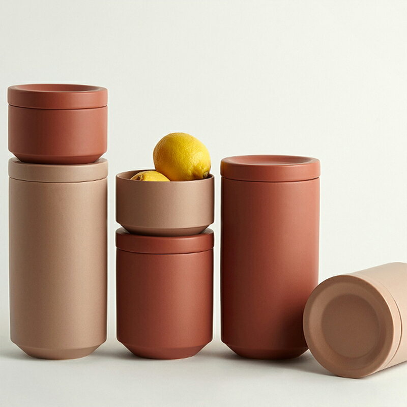 幾致Earth系列絲絨質感瓷器儲物罐陶瓷收納罐雜糧茶罐食品陶罐