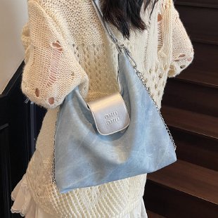 熱銷款撞色大容量女式雙肩包2025新款多用單肩斜後背包外出通勤托特包