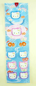 【震撼精品百貨】Hello Kitty 凱蒂貓 KITTY貼紙-和風藍金魚 震撼日式精品百貨
