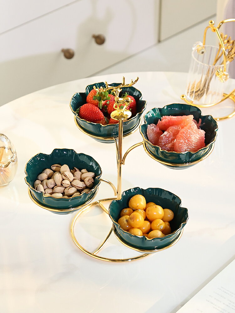 輕奢茶幾果盤客廳家用前臺糖果盤零食盤創意簡約現代水果盤擺件