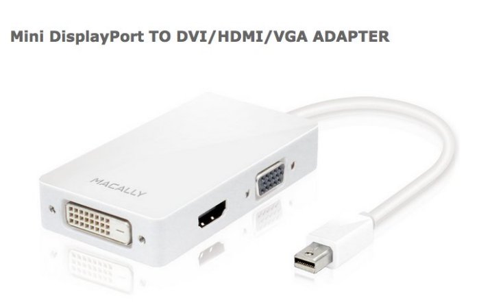 <br/><br/>  Macally Mini DisplayPort TO DVI/HDMI/VGA/4K 多規格影像轉接組<br/><br/>