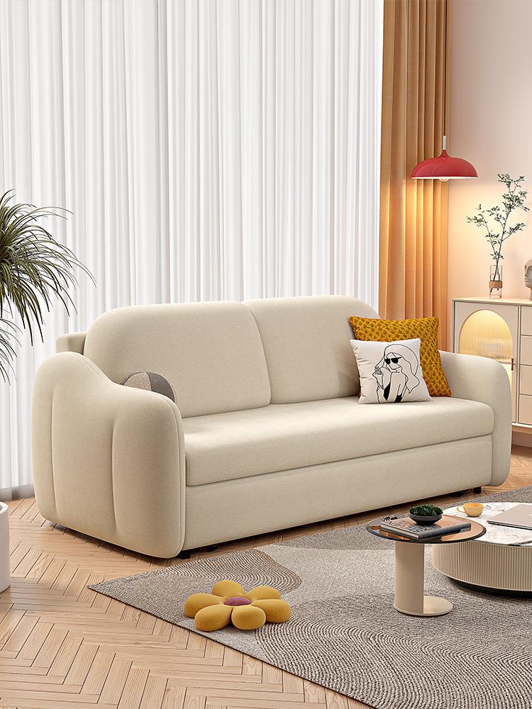 【可開發票】沙發 懶人沙發 多功能沙發床折疊兩用客廳小戶型抽拉式雙人奶油風2022網紅沙發床