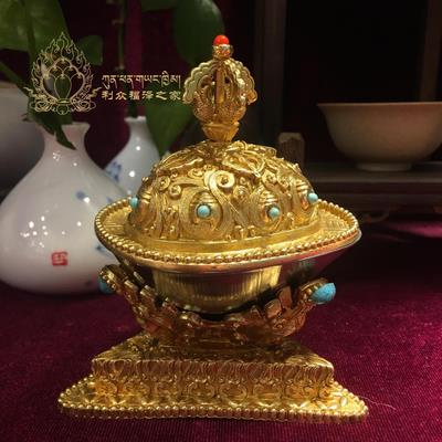 慧寶正品黃銅托巴碗 藏傳佛教密宗修法供器嘎巴拉法器碗內供顱器1入