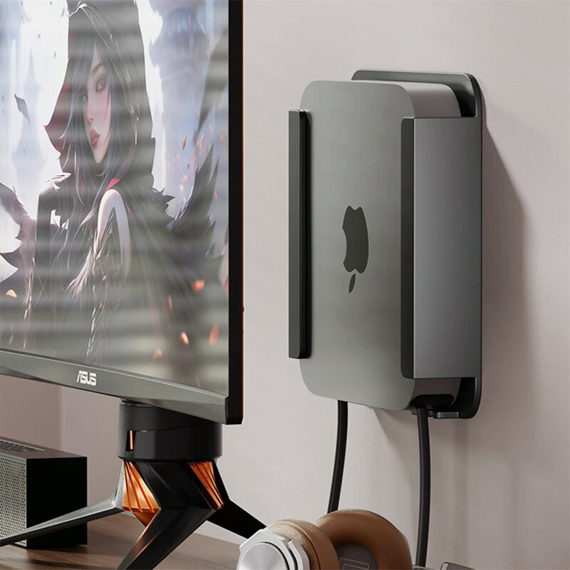 Mac mini 支架 Mac mini 壁掛架 Mac mini 桌下架 金屬主機架 牆面安裝 顯示器後方固定 空間優化