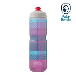 Polar Bottle 24oz 方格紋雙層保冷噴射水壺 Tartan 粉-藍 Pink-Navy / 自行車 水壺 單車 保冷 噴射水壺