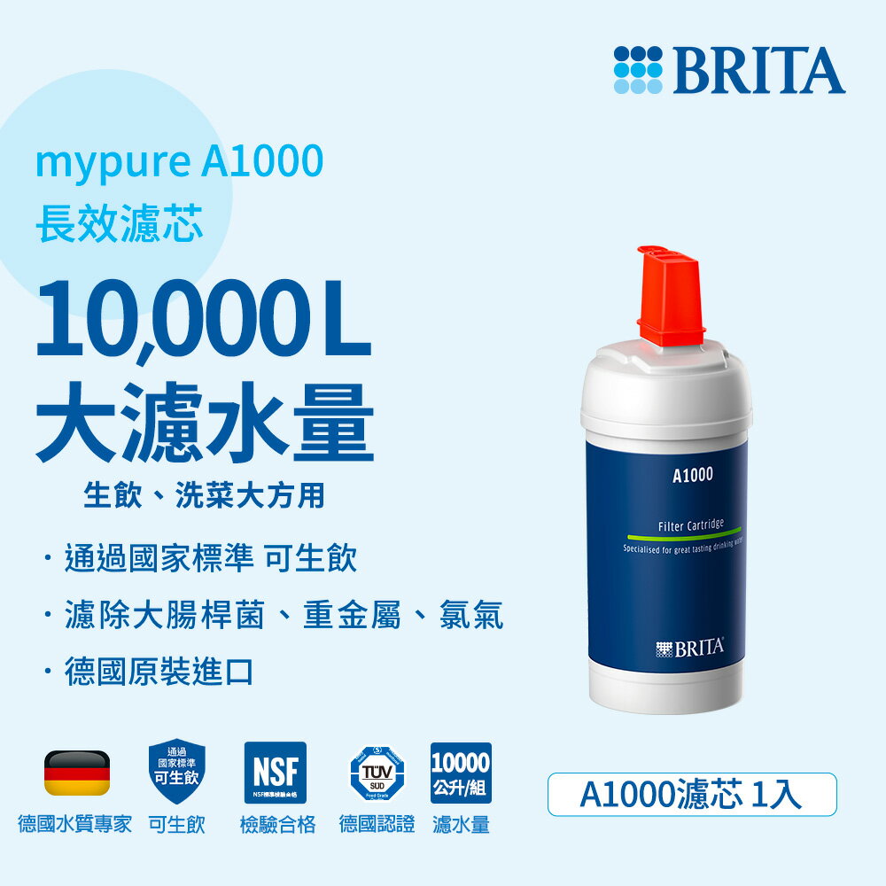 德國BRITA mypure A1000長效型淨水器專用濾心 大大淨水