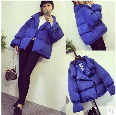 新款潮韓版百搭冬季小棉襖女短款羽絨棉服外套學生輕薄棉衣1入