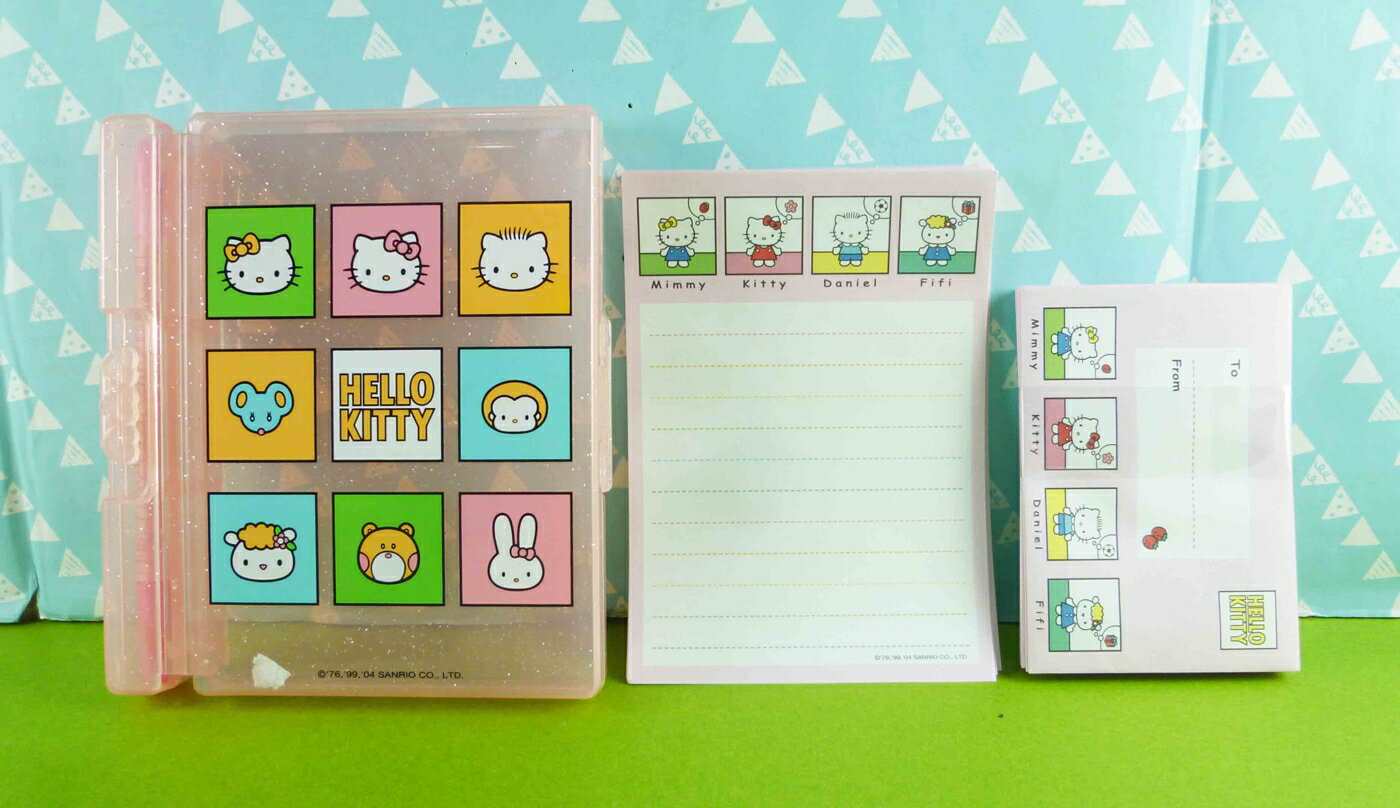 【震撼精品百貨】Hello Kitty 凱蒂貓 信紙組-附盒-9格圖案 震撼日式精品百貨