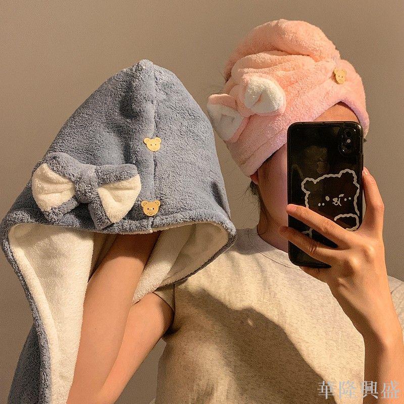 干發帽女加厚雙層浴帽超強吸水速干包頭巾新款可愛洗頭擦頭發毛巾