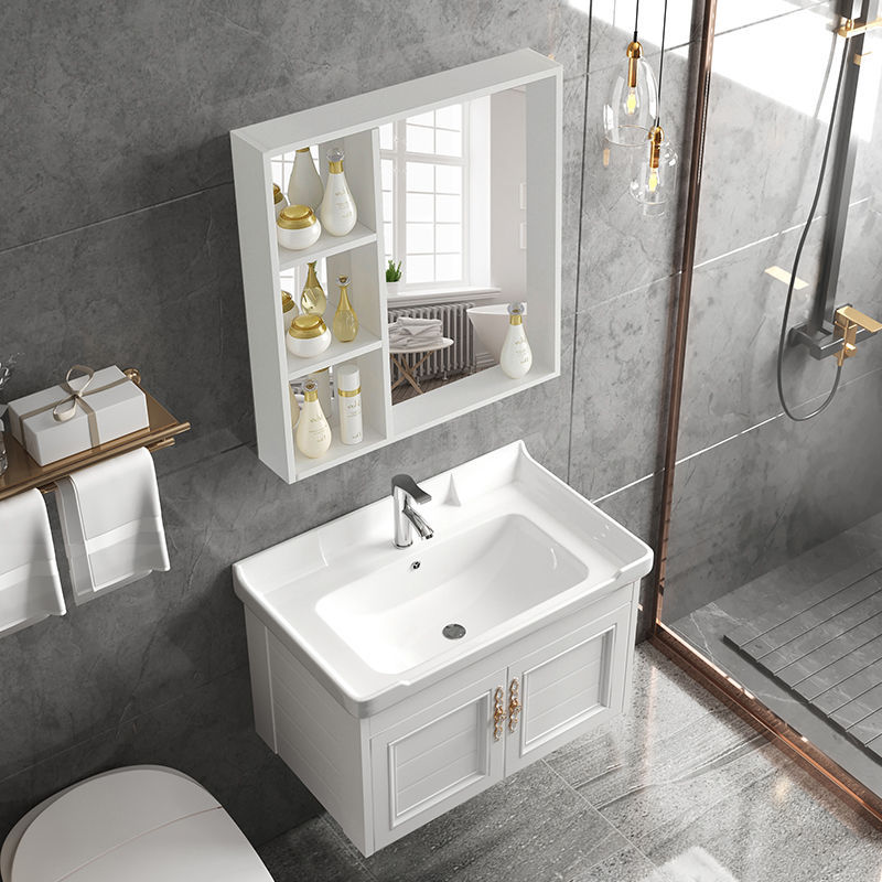 浴室櫃太空鋁洗手盆組合小戶型臉盆家用簡約衛生間洗漱臺陽臺歐式