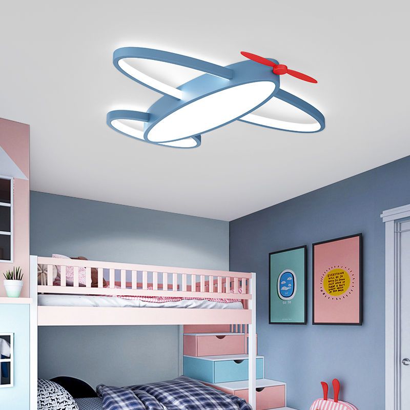 飛機燈現代簡約男孩女孩兒童房間燈具智能語音led護眼臥室吸頂燈