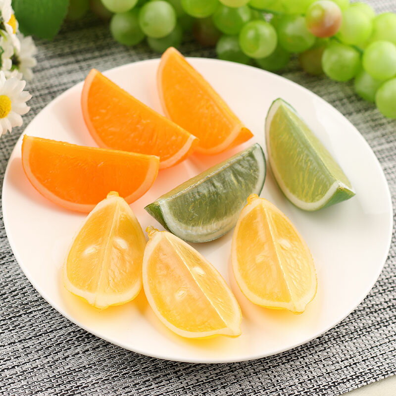 模擬水果切片 蘋果檸檬獼猴桃菠蘿草莓橙子切塊模型拼盤 diy配件