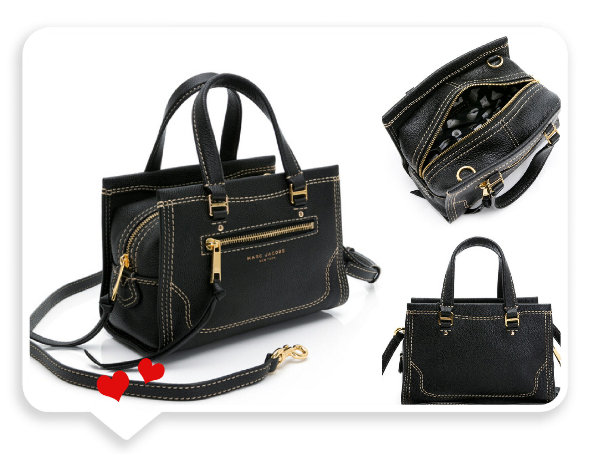 美國專櫃限量MJ全新正品MARC JACOBS 經典黑色、土耳其藍、焦糖棕-小號、大號 機車包.(全真皮款) 相機包　斜背包．【休閒百搭 可放長夾 空間容量大,造型簡約有型.】-(保證100% MJ Outiet正品專櫃購入).*vivi shop* 2