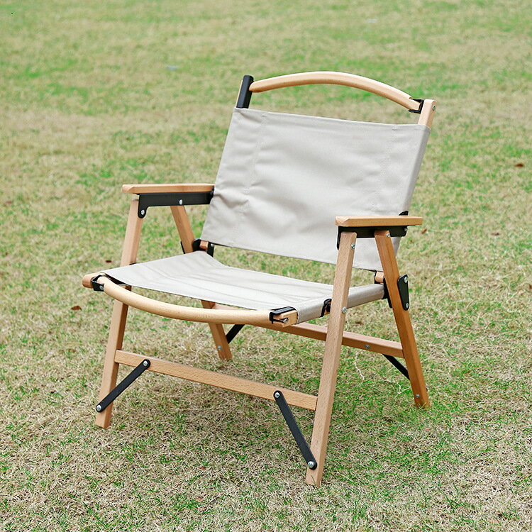 櫸木戶外折疊椅克米特椅子便攜式露營野餐釣魚凳子實木輕便休閑椅