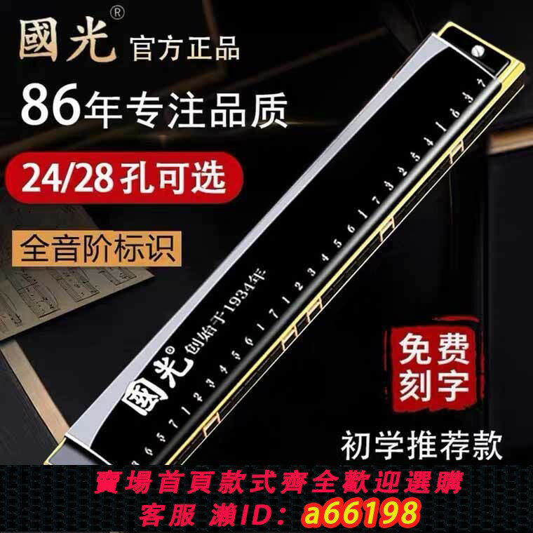 【臺灣公司 可開發票】上海國光口琴24孔復音28孔重音高階專業演奏級成人初學者學生入門