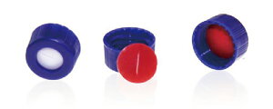 《實驗室耗材專賣》ALWSCI 2ml Vial瓶蓋 藍色低型中空蓋 含9mm 紅PTFE膜/白silicone預開線墊片 100pcs/pk 實驗儀器 塑膠製品 鐵氟龍/矽膠墊片