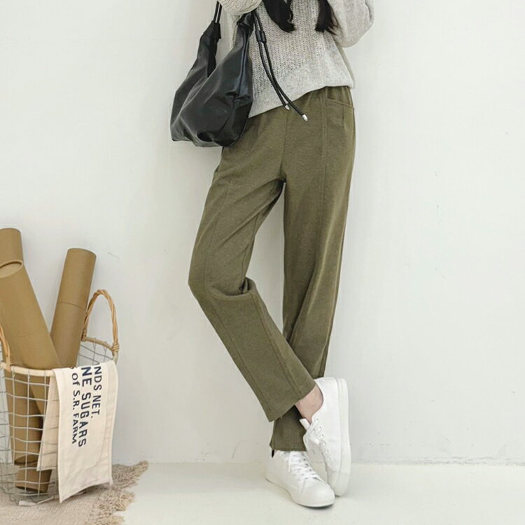 毛呢彈力哈倫褲(M-XL)【B370543】