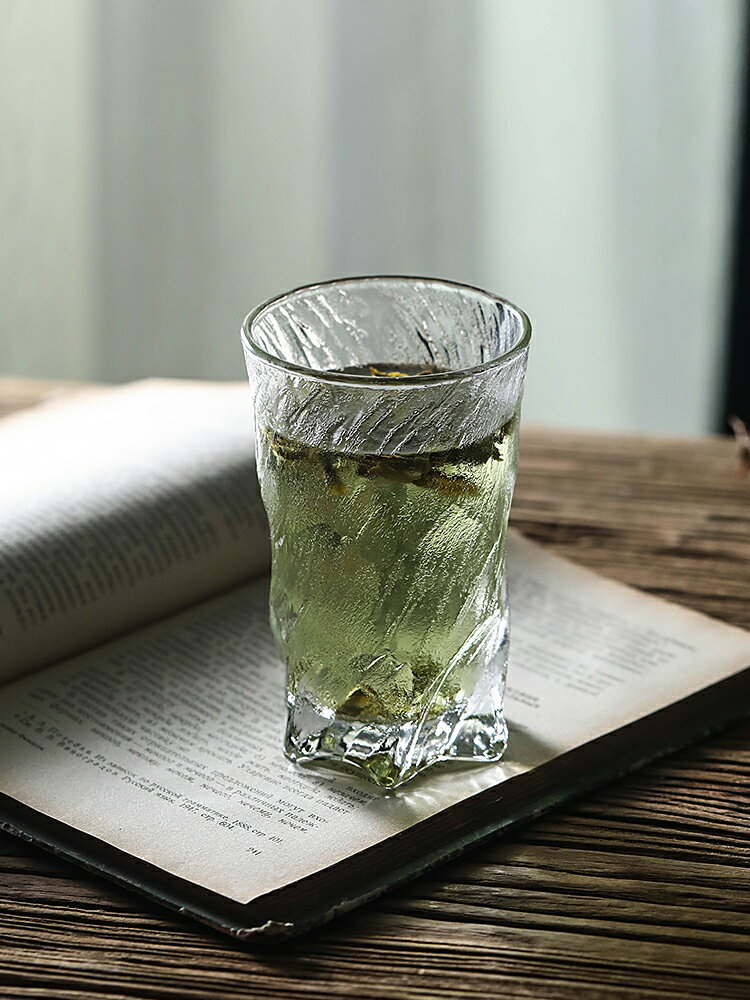 冰川紋玻璃杯日式家用威士忌酒杯高顏值個性洋酒杯ins磨砂啤酒杯