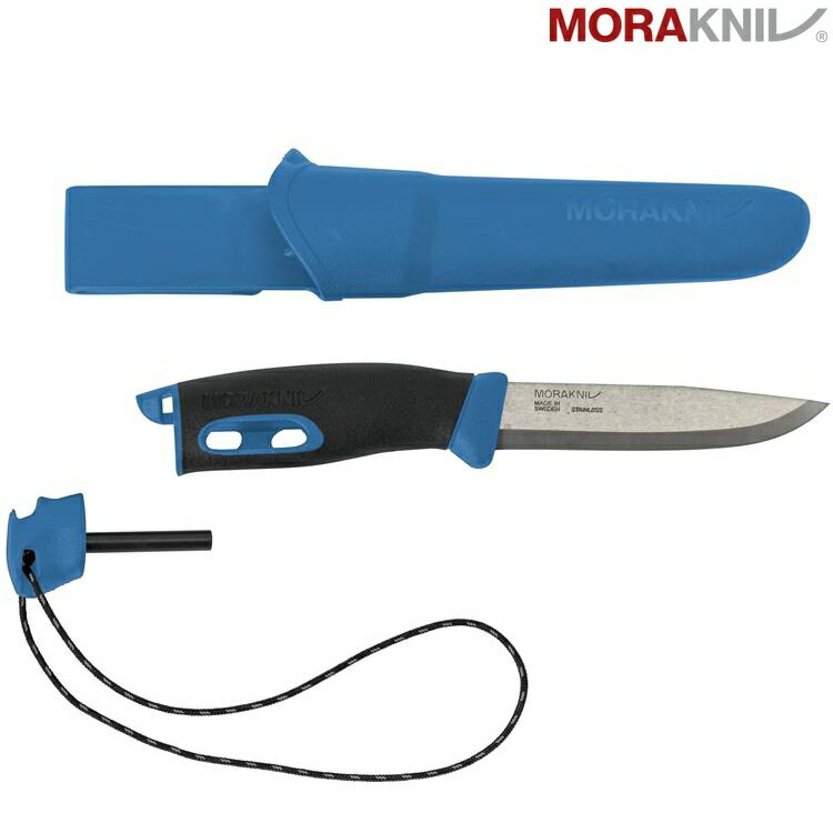 MORAKNIV Companion Spark 不鏽鋼直刀(附打火石)/露營小刀 瑞典製 13572 藍
