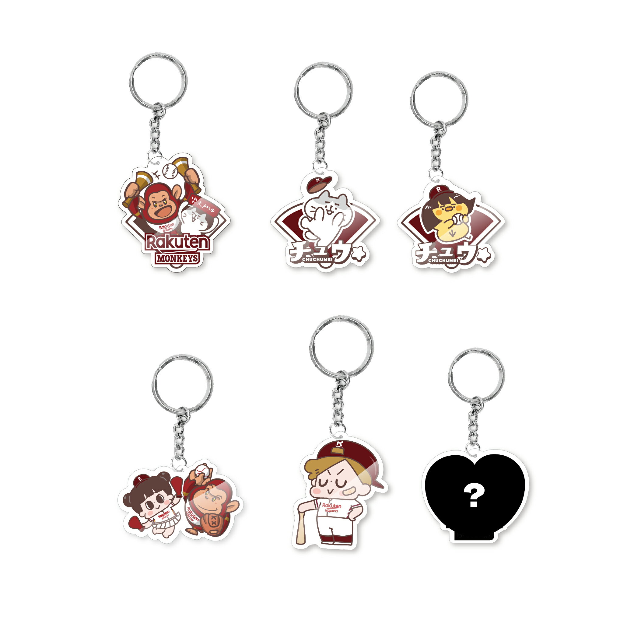【隨機出貨】Rakuten Monkeys×啾啾妹壓克力鑰匙圈