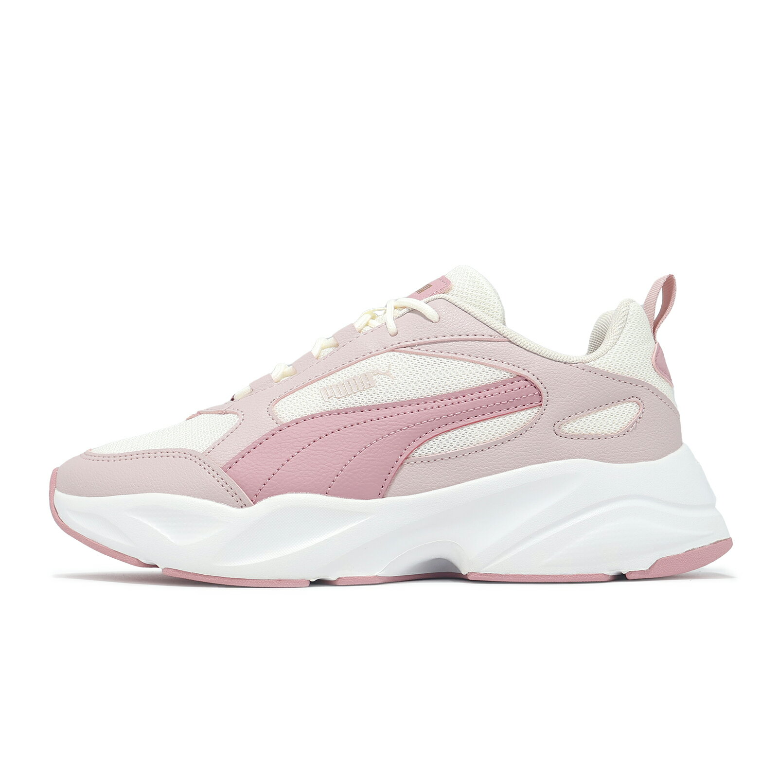 Puma 休閒鞋 Cassia 2.0 女鞋 米白 粉 低筒 拼接 厚底 增高 運動鞋