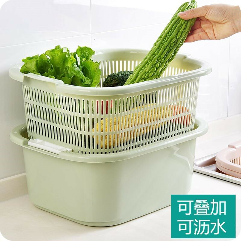 復古大號商用蔬果漏筐放置洗菜筐設計簍子神器長方形瀝水籃水果盆