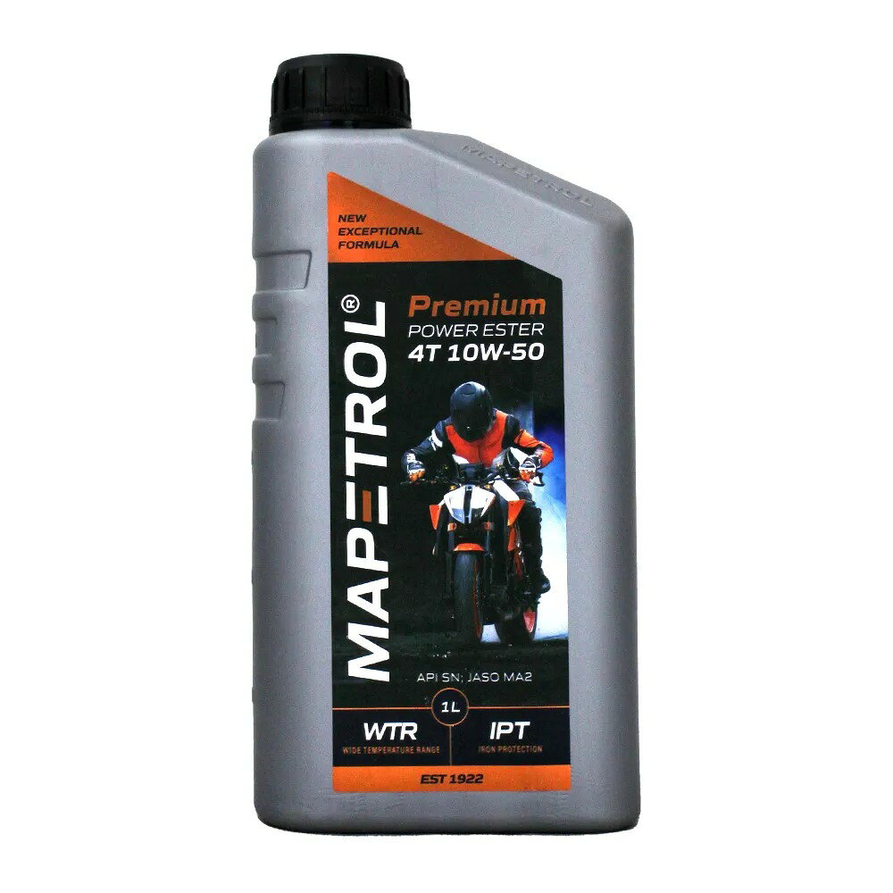 MAPETROL PREMIUM POWER ESTER 10W50 4T 酯類合成機油(買6瓶就送機車用動力回復套組1組)