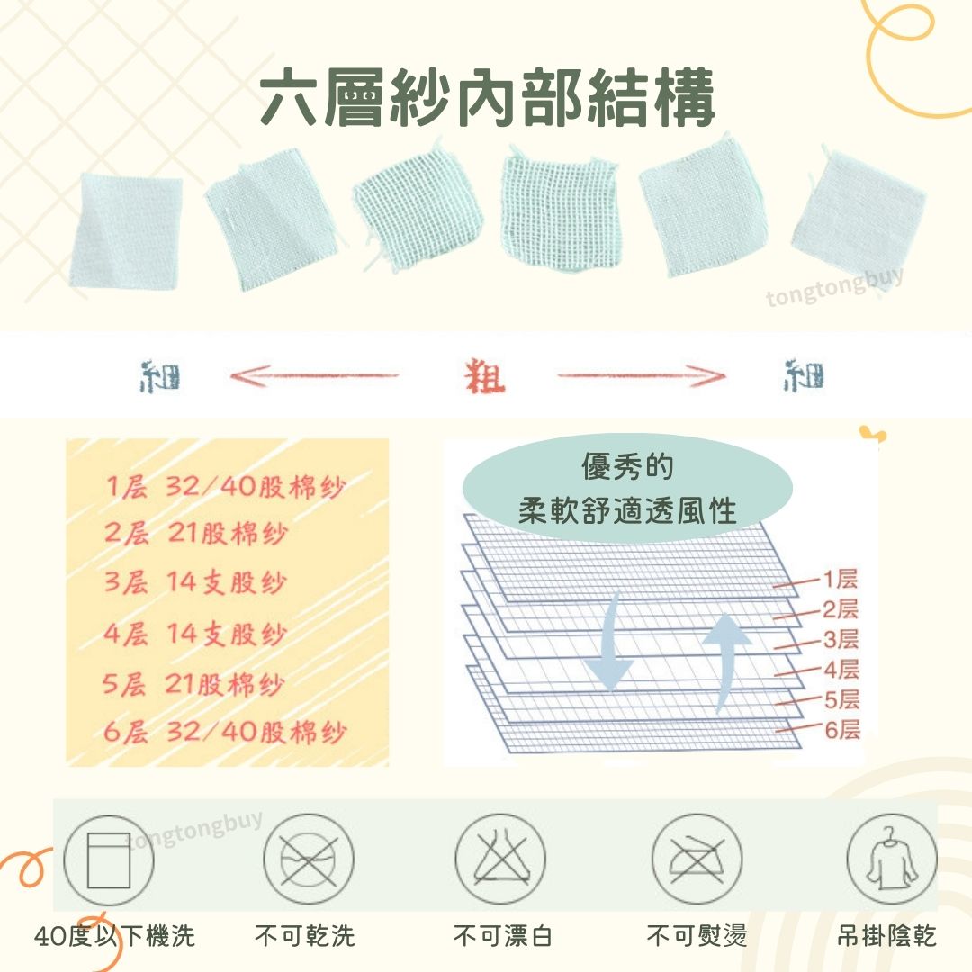 六層紗背帶口水巾 胸前口水巾 咬巾 背巾口水巾 純綿紗布口水巾 6