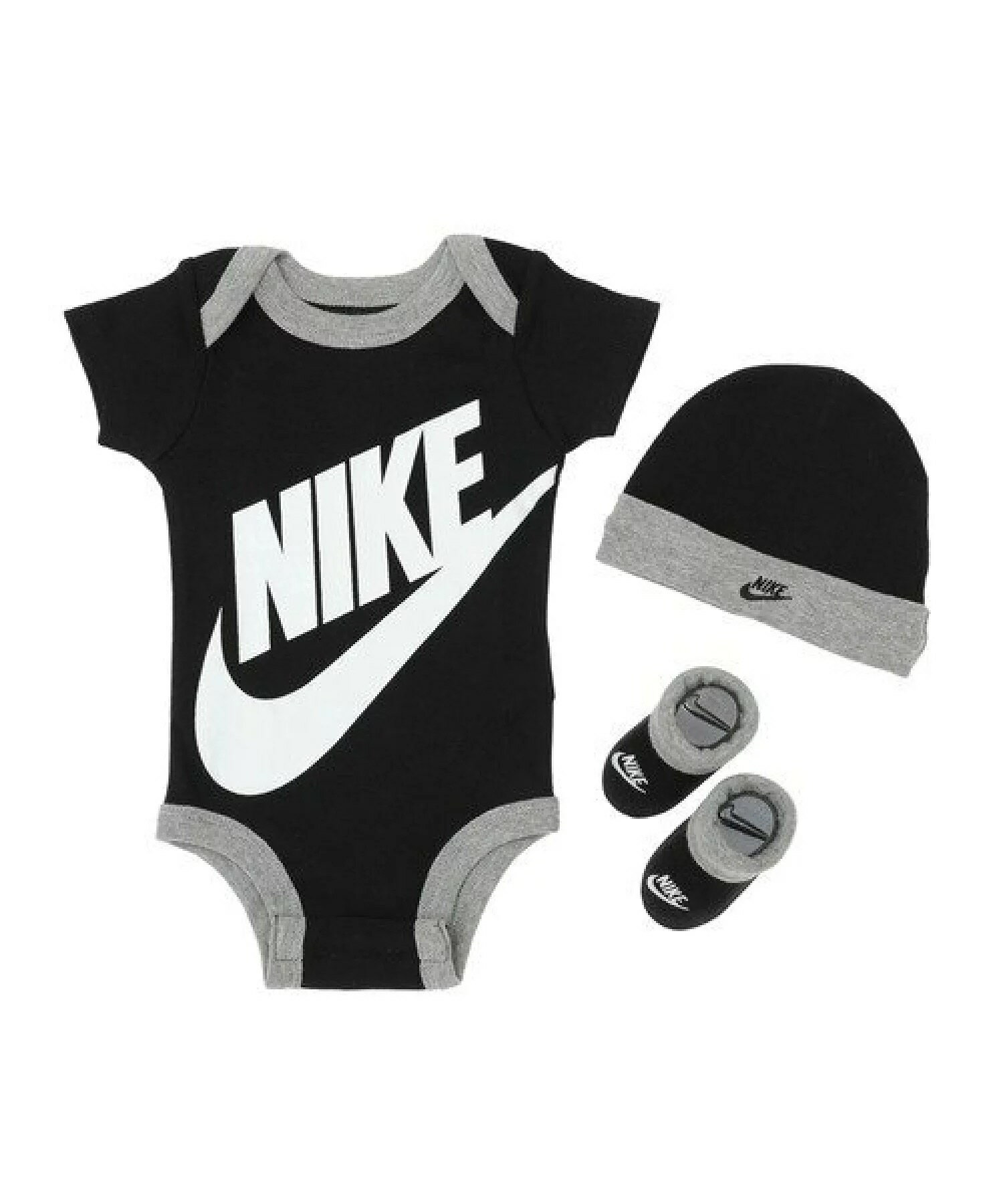 日本直送🇯🇵NIKE 寶寶裝 0-6M 男寶 女寶 新生兒 嬰幼兒 包屁衣 帽子 襪子 三件組 經典素色 【小福部屋】 2