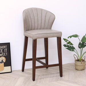 駝色扇貝中吧椅 實木餐椅 造型椅 工作椅 椅子 北歐風格 簡約時尚｜宅貨