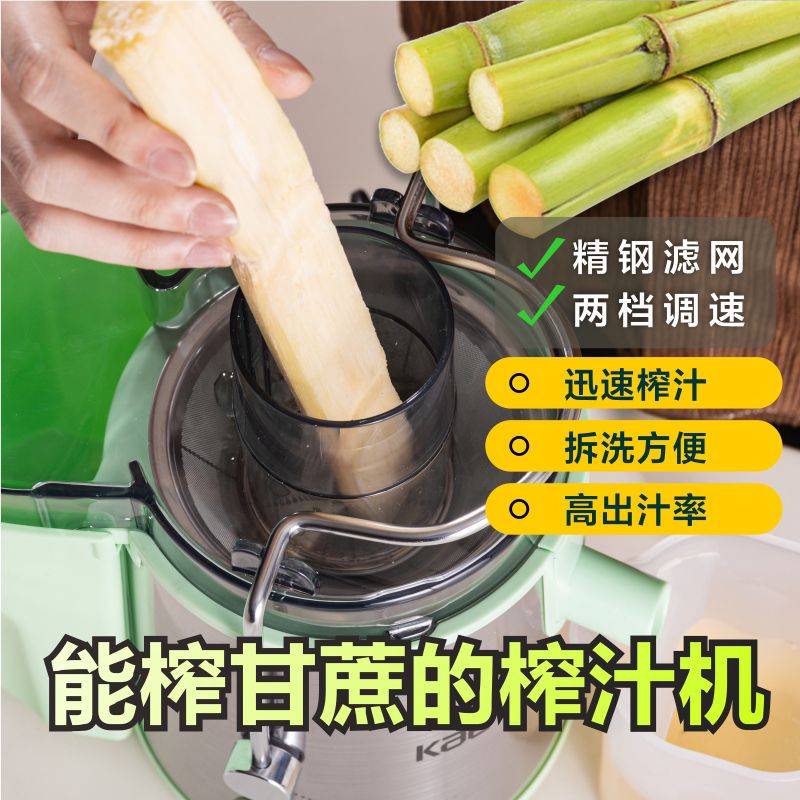 免運 可開票 新款榨甘蔗薑汁多功能小型榨汁機家用汁渣分離大口徑不銹鋼 ppyy1234