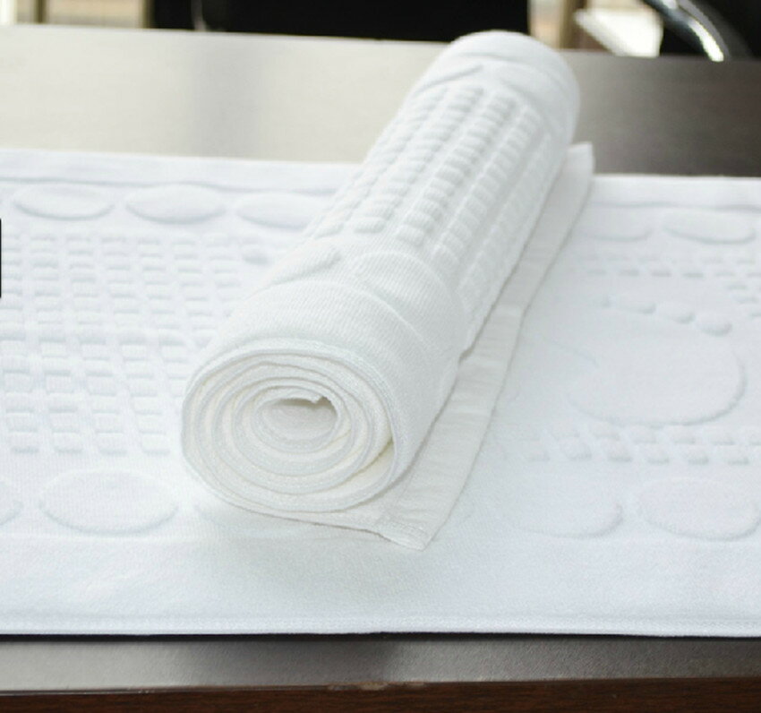 酒店地巾純棉加厚地墊超吸水賓館浴室白色地巾全棉門墊衛生間腳墊