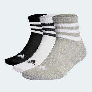 Adidas 3s C Spw Mid 3p [IC1318] 中筒襪 運動 休閒 緩衝 足弓支撐 3雙入 黑灰白