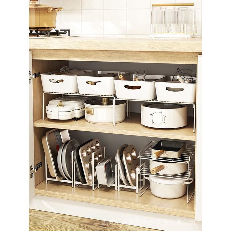 廚房櫥櫃可伸縮詁加蛋糕烘培工具收納櫃內家用小型家電置物架 智橙優選PZ