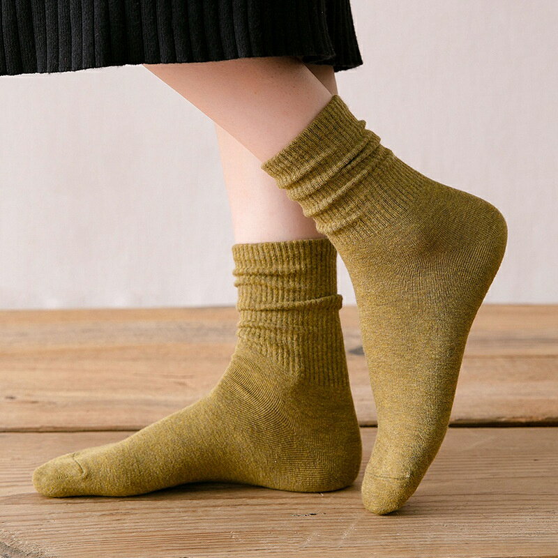 現貨! 秋冬日系中筒襪 純色休閒襪 長筒襪 4